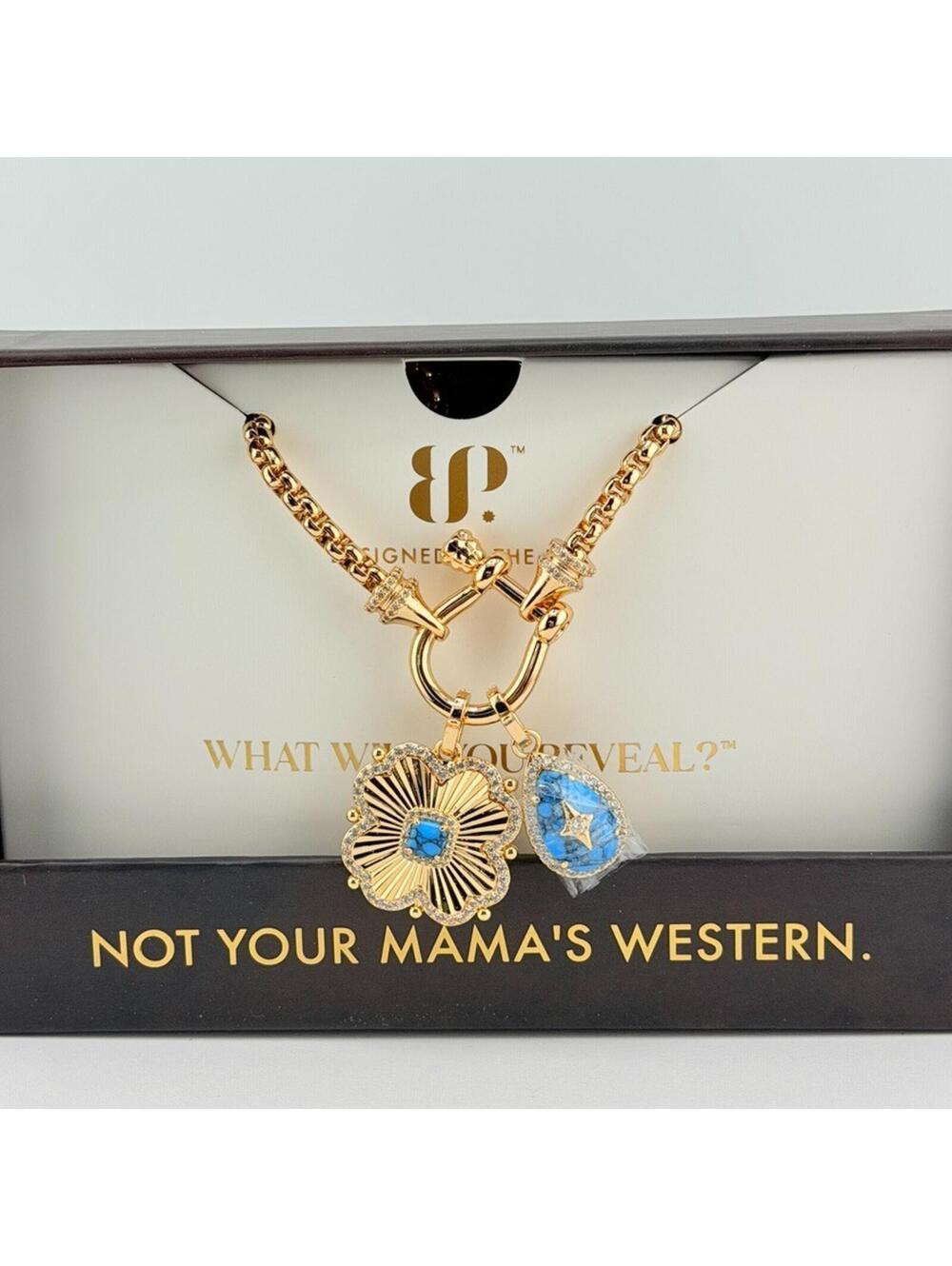 Bomb Party Outlaw Necklace "Don’t Chase Me" CLOVER on Yellow Gold